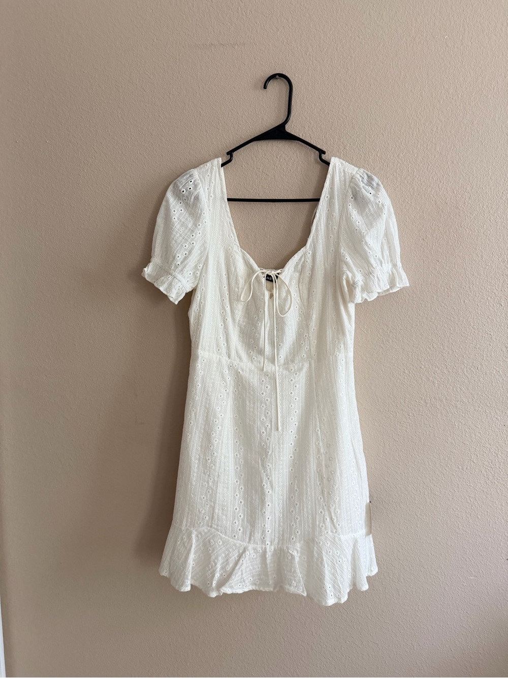 Lulus Rapunzel White Eyelet Lace Mini Dress
